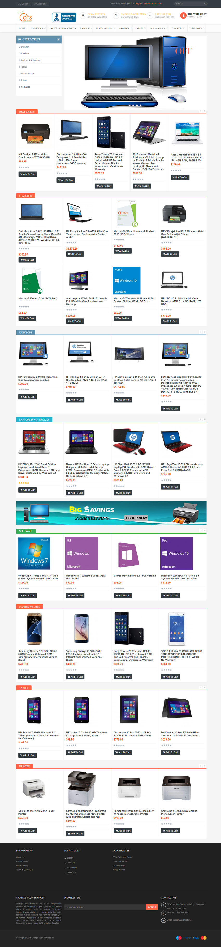 orange tech services website